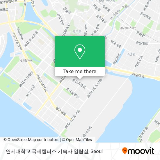연세대학교 국제캠퍼스 기숙사 열람실 map