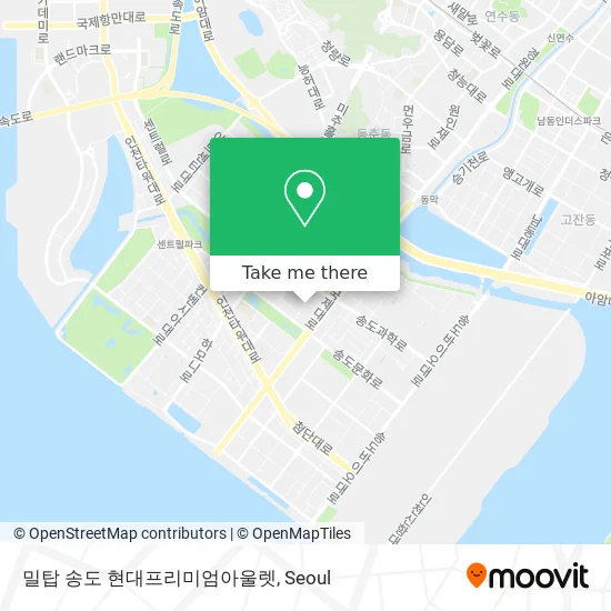 밀탑 송도 현대프리미엄아울렛 map