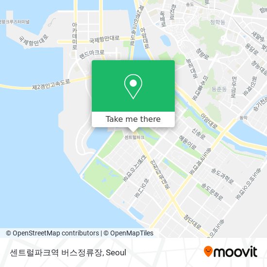 센트럴파크역 버스정류장 map