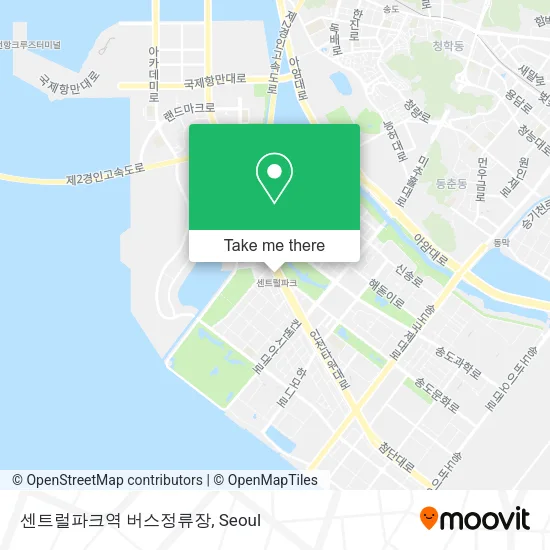 센트럴파크역 버스정류장 map