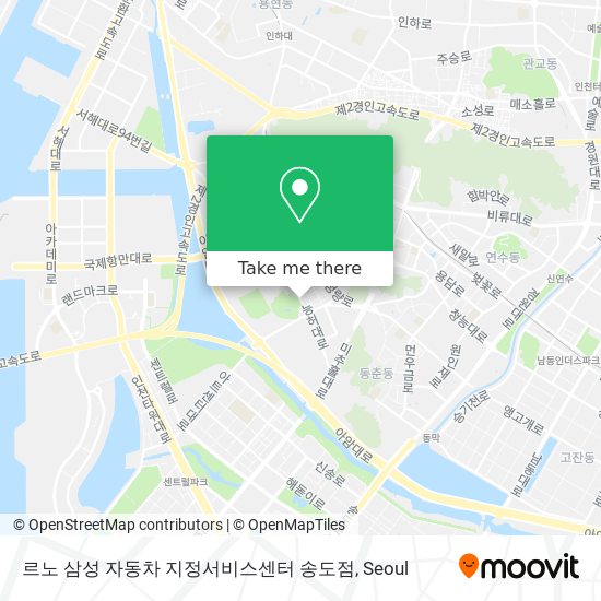 르노 삼성 자동차 지정서비스센터 송도점 map