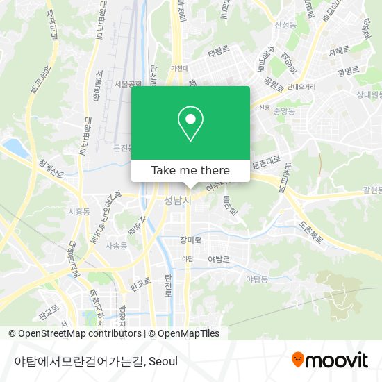 야탑에서모란걸어가는길 map