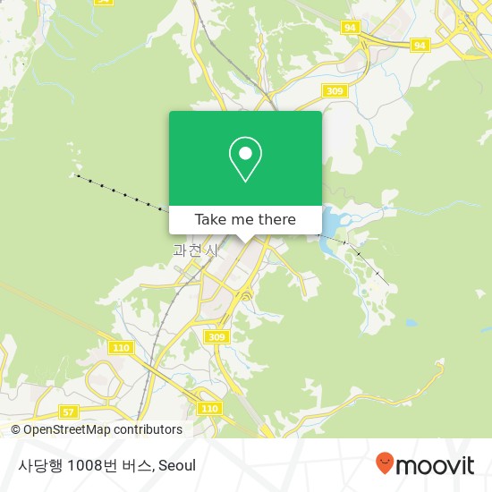 사당행 1008번 버스 map