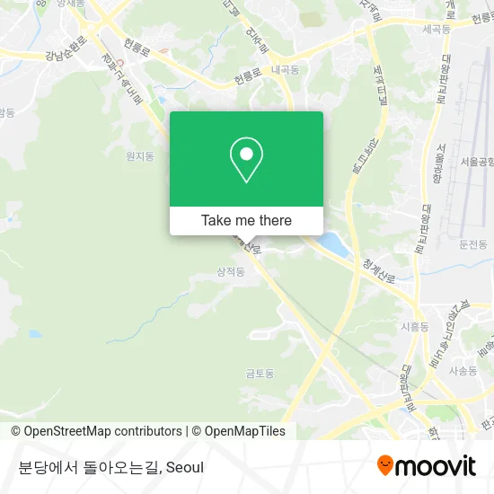 분당에서 돌아오는길 map