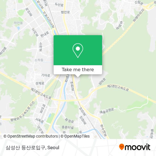 삼성산 등산로입구 map