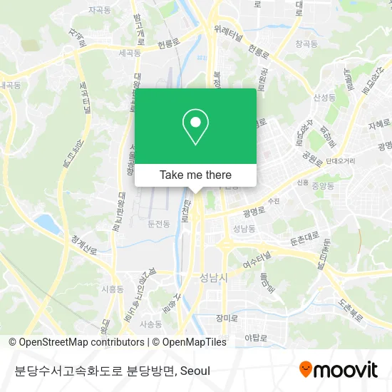 분당수서고속화도로 분당방면 map