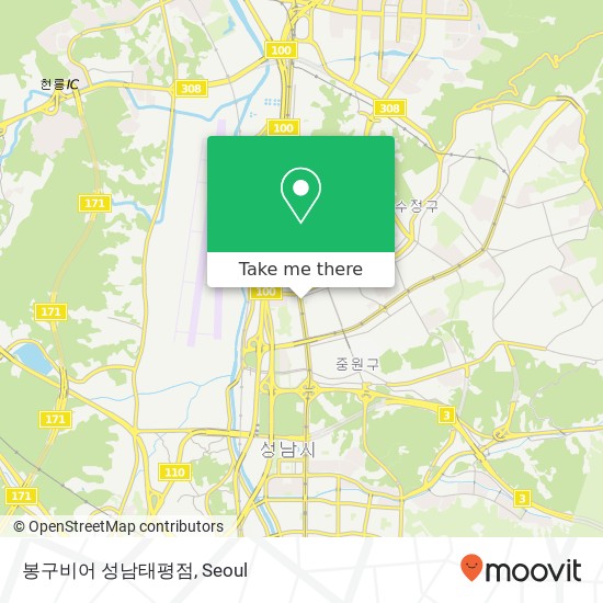 봉구비어 성남태평점 map