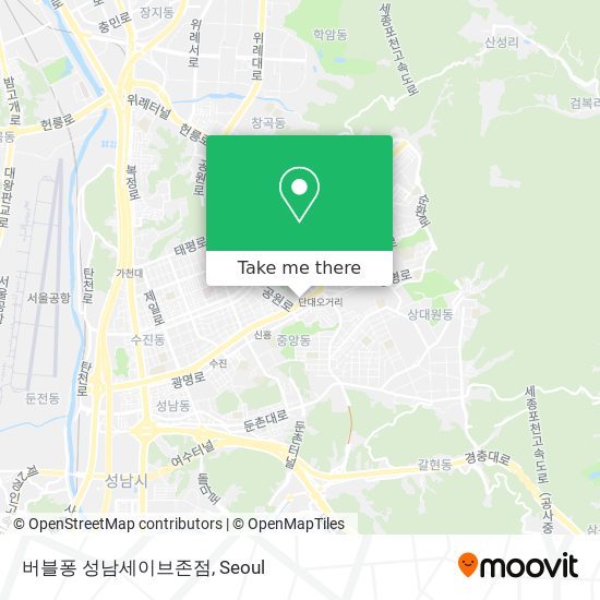 버블퐁 성남세이브존점 map