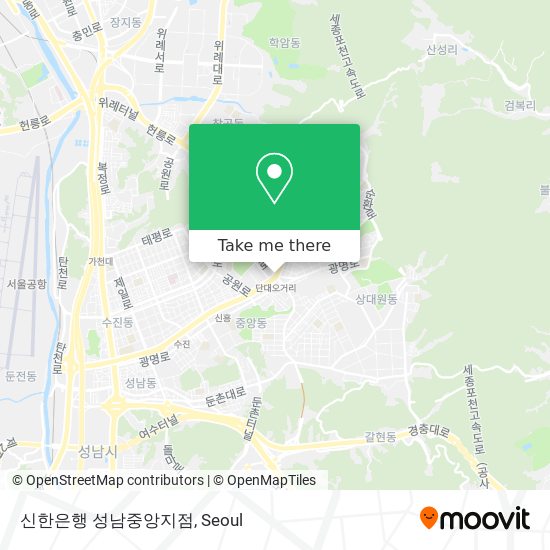 신한은행 성남중앙지점 map