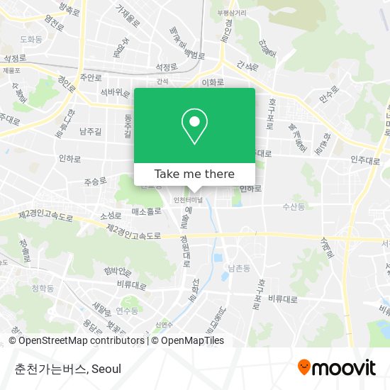 춘천가는버스 map