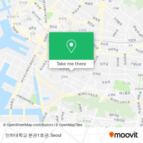 인하대학교 본관1호관 map