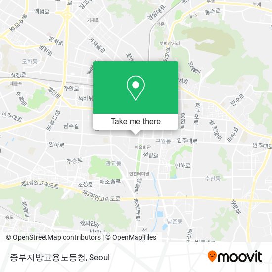 중부지방고용노동청 map