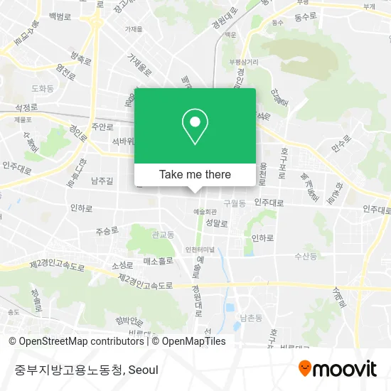 중부지방고용노동청 map