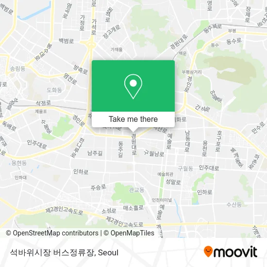 석바위시장 버스정류장 map