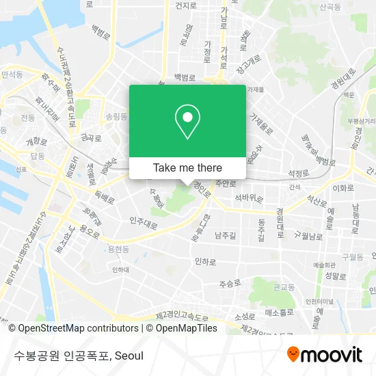 수봉공원 인공폭포 map