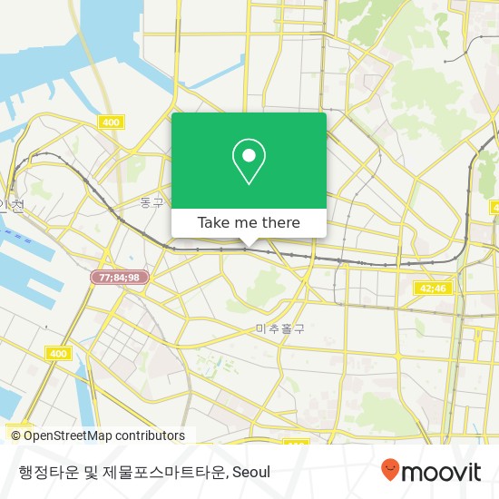 행정타운 및 제물포스마트타운 map