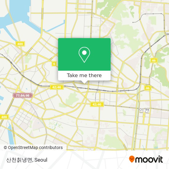 산천칡냉면 map