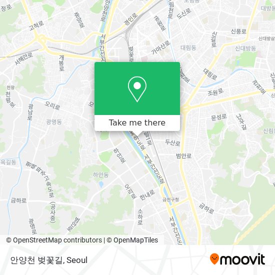 안양천 벚꽃길 map