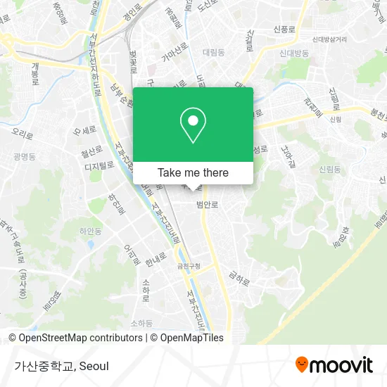 가산중학교 map