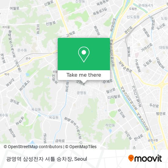 광명역 삼성전자 셔틀 승차장 map