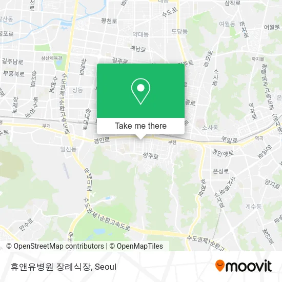 휴앤유병원 장례식장 map