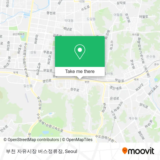 부천 자유시장 버스정류장 map