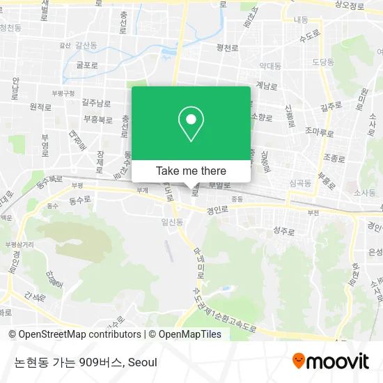 논현동 가는 909버스 map