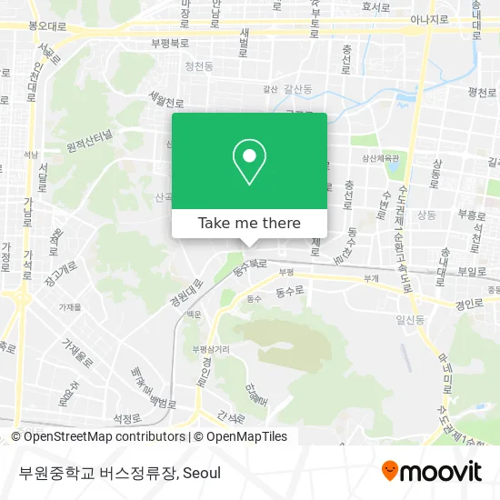 부원중학교 버스정류장 map