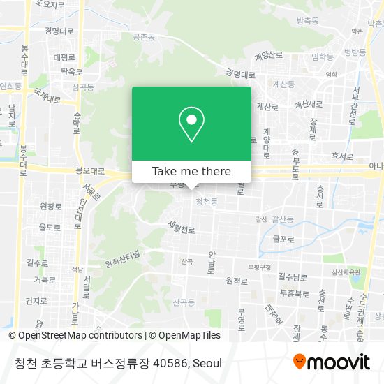 청천 초등학교 버스정류장 40586 map