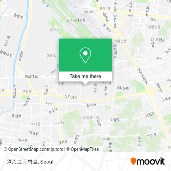 원종고등학교 map