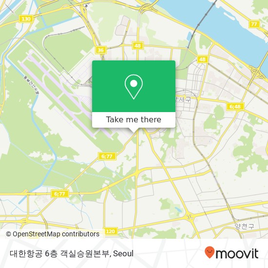 대한항공 6층 객실승원본부 map