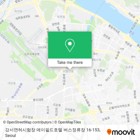 강서면허시험장 메이필드호텔 버스정류장 16-153 map