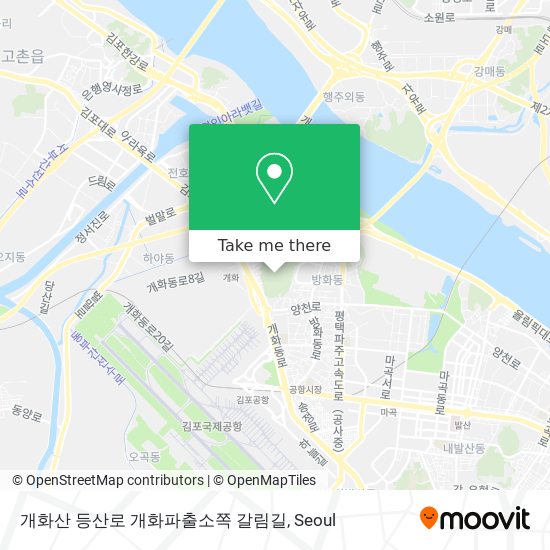 개화산 등산로 개화파출소쪽 갈림길 map