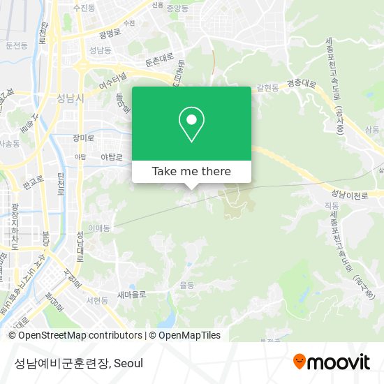 성남예비군훈련장 map