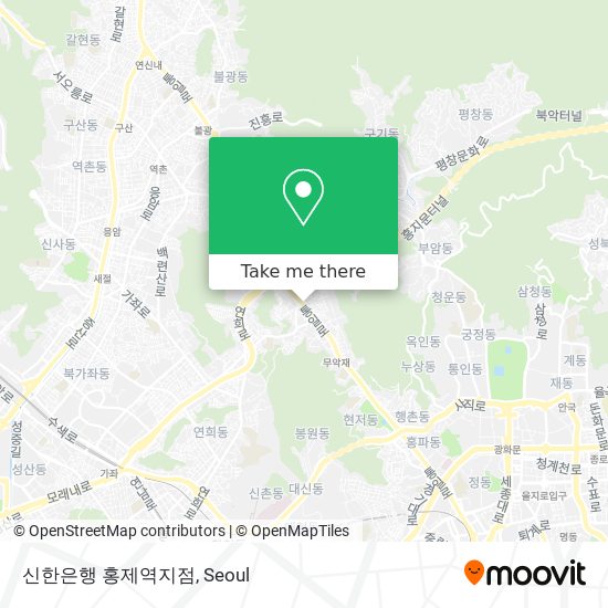 신한은행 홍제역지점 map