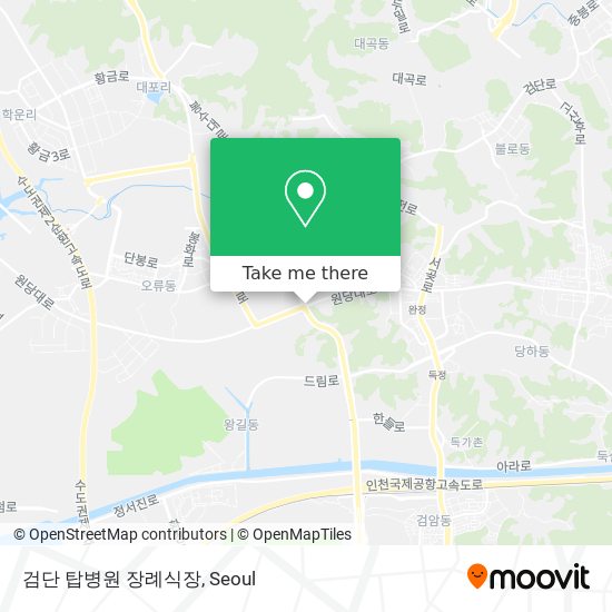검단 탑병원 장례식장 map