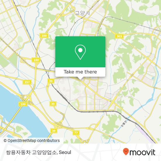 쌍용자동차 고양양업소 map