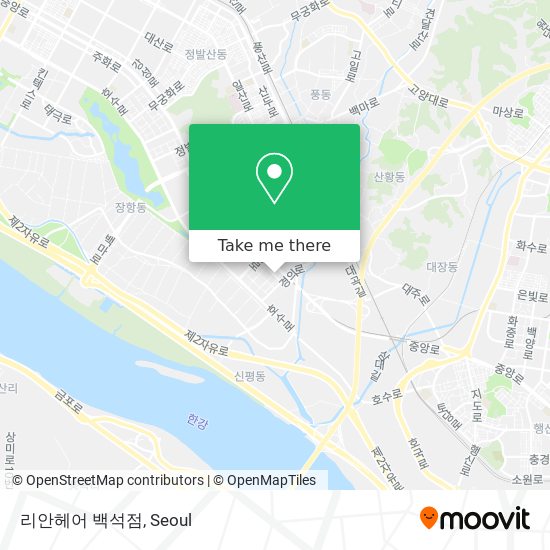 리안헤어 백석점 map