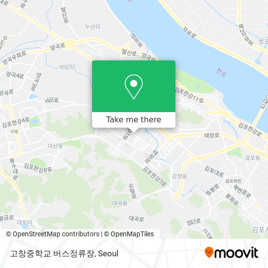 고창중학교 버스정류장 map