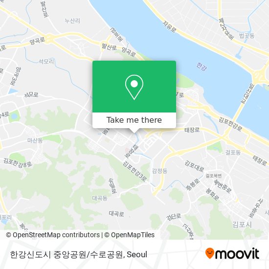 한강신도시 중앙공원/수로공원 map