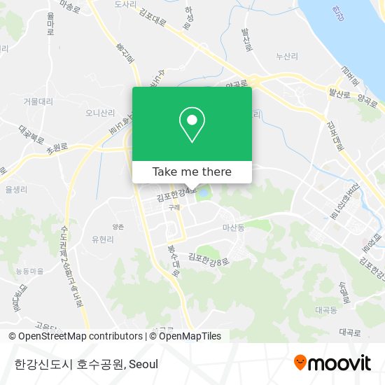 한강신도시 호수공원 map