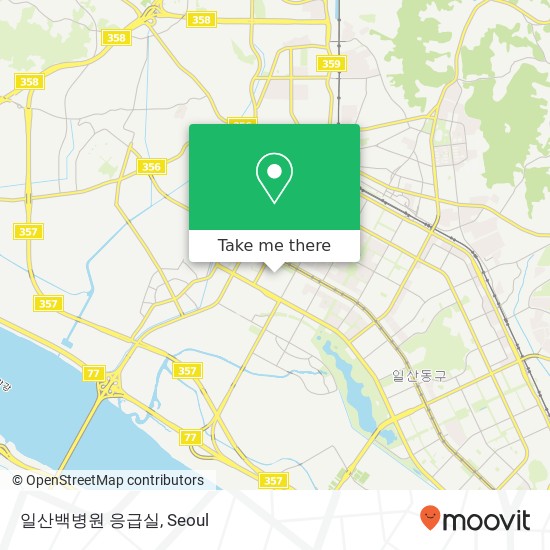 일산백병원 응급실 map