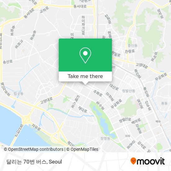 달리는 70번 버스 map