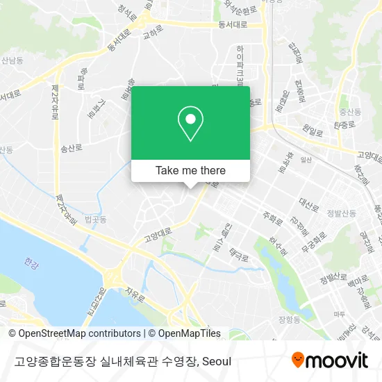 고양종합운동장 실내체육관 수영장 map