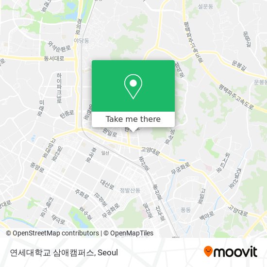 연세대학교 삼애캠퍼스 map