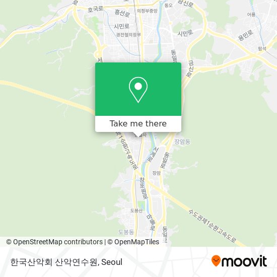 한국산악회 산악연수원 map