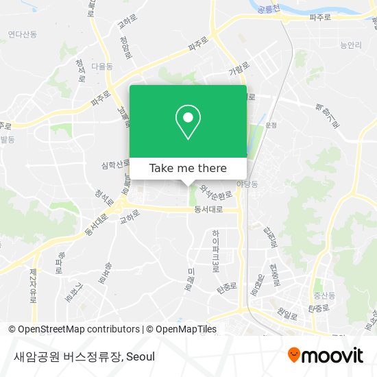 새암공원 버스정류장 map