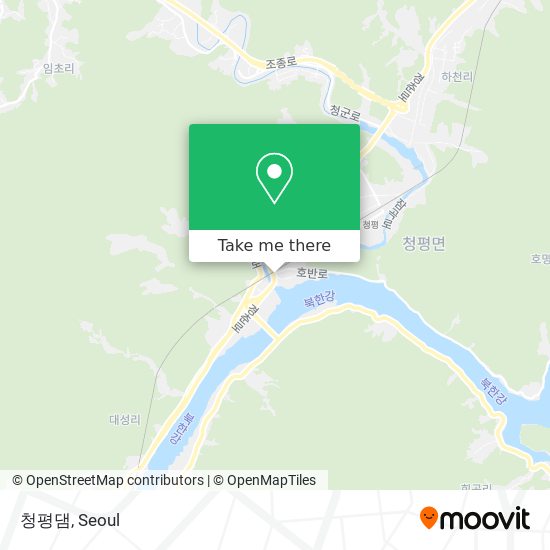 청평댐 map