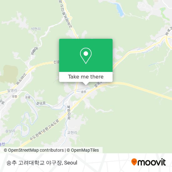 송추 고려대학교 야구장 map