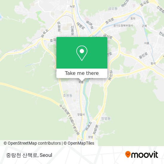 중랑천 산책로 map